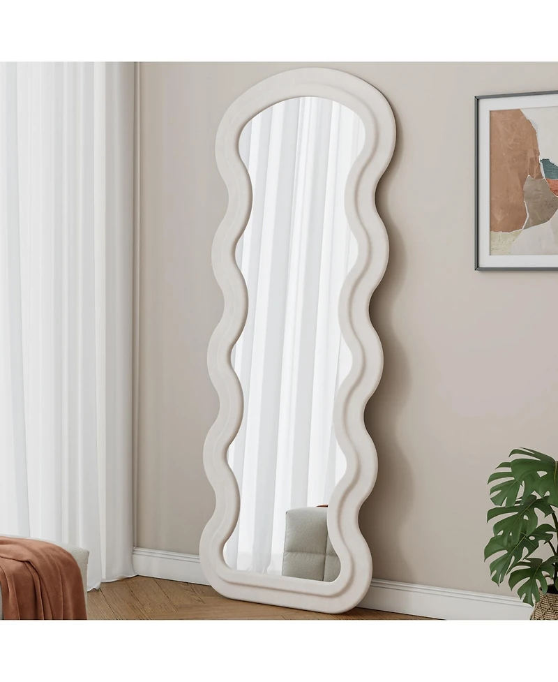 Phying Flannel Full Length Floor Mirror with Stand for Bedroom living room Hanging or Against the Wall