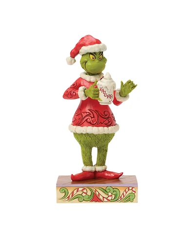 Jim Shore Grinch Fig Grinch with Hot Chocolate Mug