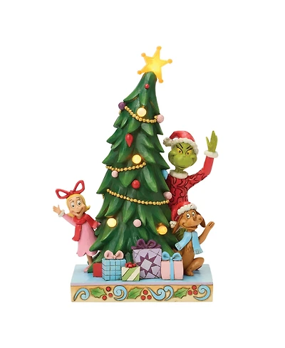 Jim Shore Grinch Fig Grinch, Cindy, Max Peeking