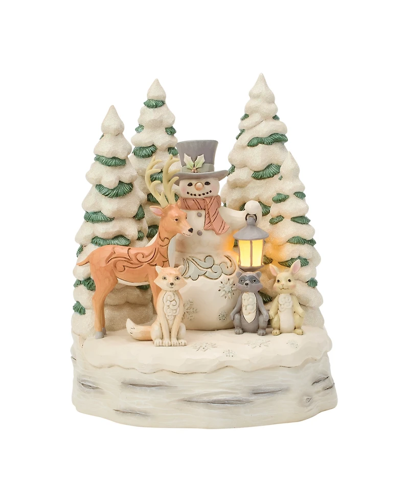 Jim Shore Heartwood Creek Fig Woodland Snowman with Forest Friends