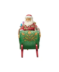 Jim Shore Heartwood Creek Fig Santa in Musical Sleigh
