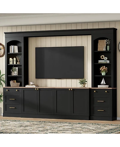 Streamdale Furniture Farmhouse Arched Entertainment Center Wall Unit for TVs Up to 70"