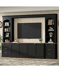 Streamdale Furniture Farmhouse Arched Entertainment Center Wall Unit for TVs Up to 70"