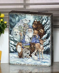 Designocracy Gather In Peace Father Winter Animals Holiday Wall Art