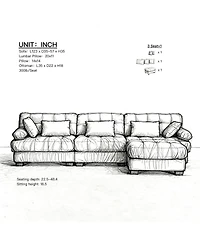Clihome Modular Sectional Sofa,Cloud Couch, L Shaped Couch with Movable Ottoman Oversized 3-Seater Sofa for Bedroom,5 Pillows