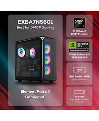 iBUYPOWER Element EXBA7N5601 Gaming Desktop Computer, Amd Ryzen 7 8700F 4.1GHz, 16GB Ram, 1TB Ssd, Nvidia GeForce Rtx 5060 8GB, Windows 11 Home