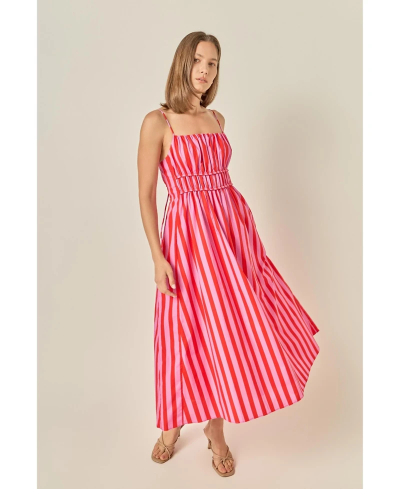 English Factory Women's Stripe Sleeveless Maxi Dress