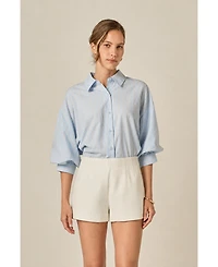 English Factory Women's Striped Volume Sleeve Shirt