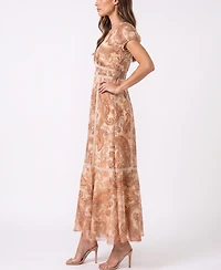 Taylor Women's V-Neck Paisley Fit & Flare Dress