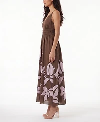 Taylor Women's Floral V-Neck Tiered A-Line Dress