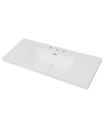Sillysis 47 Inch Bathroom Vanity Top with Integrated Resin Sink, Overflow and 3 Faucet Holes for Modern Bathrooms