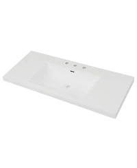 Sillysis 47 Inch Bathroom Vanity Top with Integrated Resin Sink, Overflow and 3 Faucet Holes for Modern Bathrooms