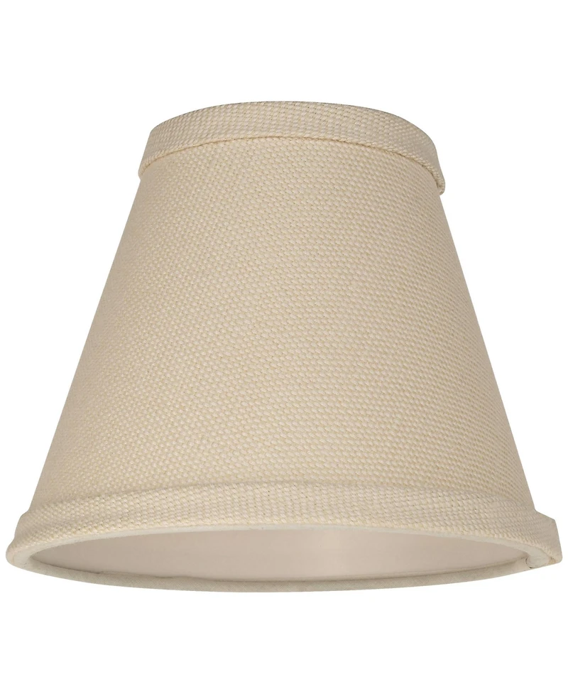 Springcrest Set of 8 Chandelier Lamp Shades Beige Linen Chandelier Small 3" Top x 6" Bottom x 5" High Candelabra Clip-On Fitting