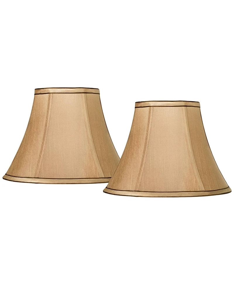 Springcrest Set of 2 Bell Lamp Shades Small 6" Top x 12" Bottom x 8.5" High Spider Replacement Harp and Finial Fitting