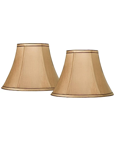 Springcrest Set of 2 Bell Lamp Shades Small 6" Top x 12" Bottom x 8.5" High Spider Replacement Harp and Finial Fitting