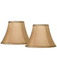 Springcrest Set of 2 Bell Lamp Shades Small 6" Top x 12" Bottom x 8.5" High Spider Replacement Harp and Finial Fitting