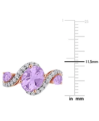 Macy's Amethyst (2-3/8 ct. t.w.) & White Topaz (5/8 Ring 18k Rose Gold-Flash Plated Silver