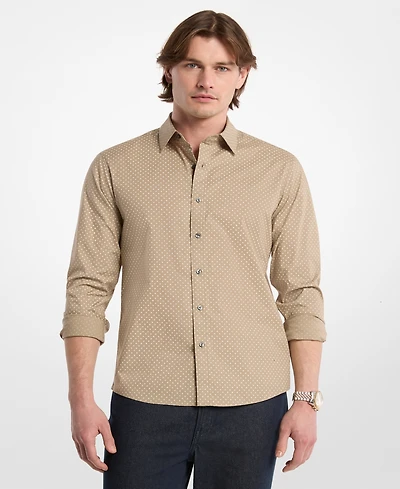 Michael Kors Men's Polka Dot Cotton Long-Sleeve Shirt