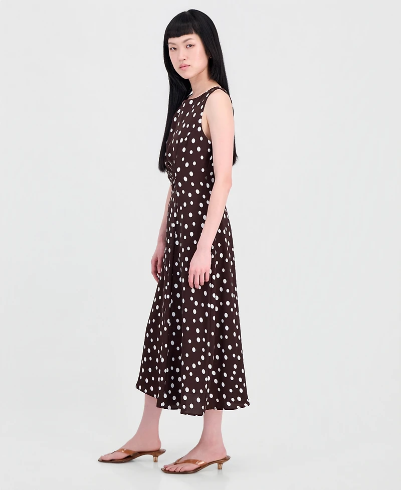Connected Women's Printed Side-Shirred Fit & Flare Dress