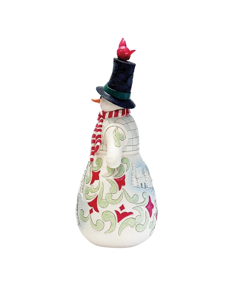 Jim Shore Heartwood Creek Statue Snowman with Led Candle