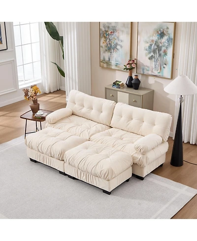 Clihome U Shaped Sectional Couches for Living Room,Modular Sofa Cloud Couch with Ottoman