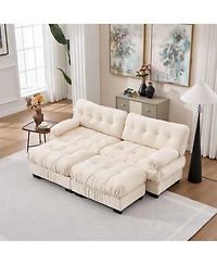 Clihome U Shaped Sectional Couches for Living Room,Modular Sofa Cloud Couch with Ottoman