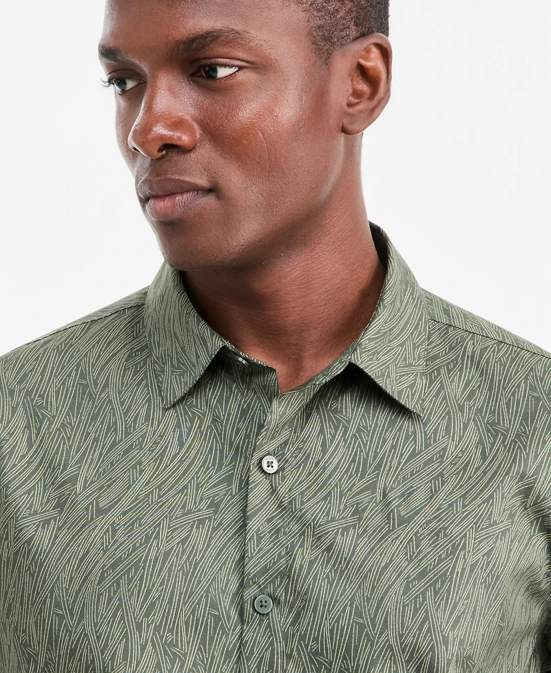 Alfani Men's Baker Geometric Long-Sleeve Shirt, Macy's Exclusive - Bbaker Line Geo