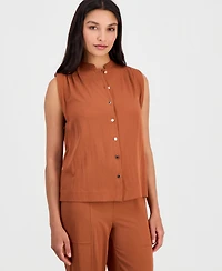 Anne Klein Women's Button-Front Sleeveless Top