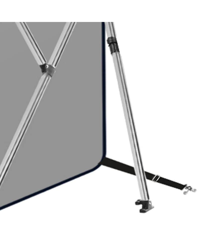 Homfan 8' L 73"-96" W Boat Bimini Top, 4 Bow Aluminum Alloy Frame with 600D Uv-Proof Fabric
