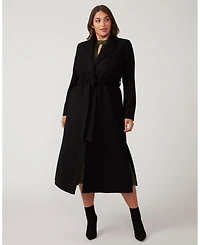 Estelle Charmed Robe Black Long Below Knee Coat