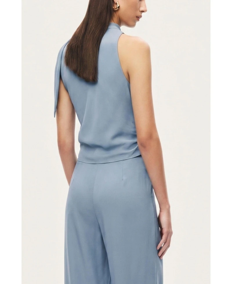Nocturne Women's Asymmetric Buckle-Detail Blouse