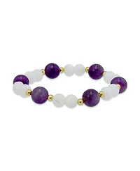 Macy's 14k Gold-Plated Over Brass Imitation Pearl Beads Stretch Bracelet