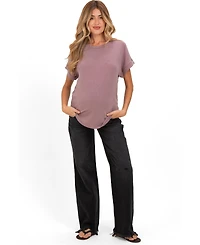 Pinkblush Maternity Black Frayed Hem Wide Leg Jeans