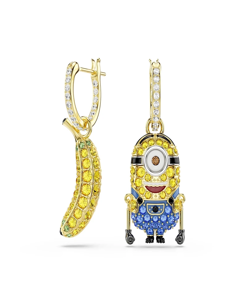 Swarovski Gold-Tone Plated Minions Stuart and Banana Drop Earrings