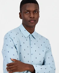 Alfani Men's Spaced Geometric Long-Sleeve Woven Shirt, Macy's Exclusive - Siimple Geo