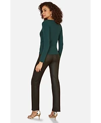 Yumi Women's Sparkle Long Sleeve Boatneck Knit Jumper
