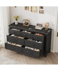 gaomon 7 Drawer Dresser, 54" Wide Wooden Storage Chest, Modern Mdf Closet Organizer for Bedroom, Living Room, Entryway