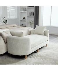 Streamdale Furniture Modern Upholstered End of Bed Bench with Armrests and Bolsters