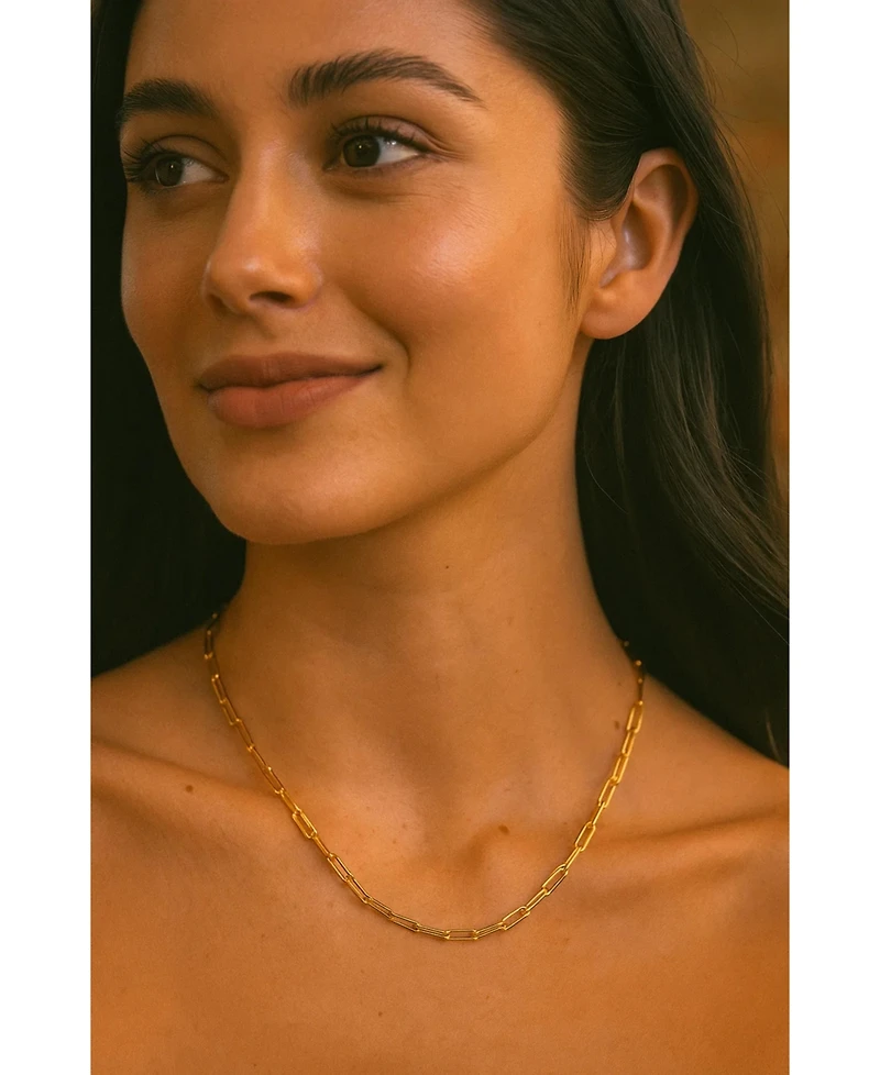 Dloria Ava Paperclip Link Necklace