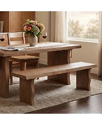 Streamdale Furniture 62.9'' Solid Wood Indoor Dining Bench, Seats 3