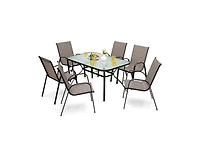 Mondawe 7-Piece Patio Dining Set with 6 Stackable Chairs