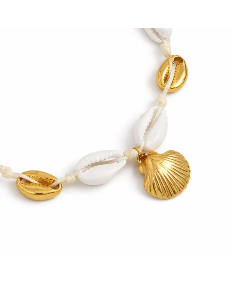 Rebl Jewelry Mixed Shell Chain Anklet