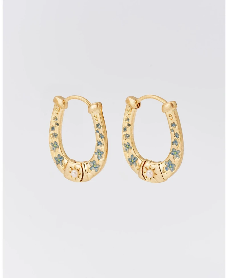Fable England Gold Lucky in Love Hoop Earrings