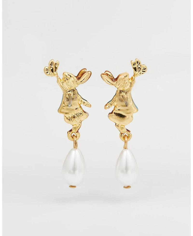 Fable England Peter Rabbit Butterfly Pearl Drop Earrings