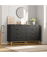 homfan 5-Drawer Dresser with Metal Legs, Modern Chest of Drawers for Bedroom, Living Room, Entryway