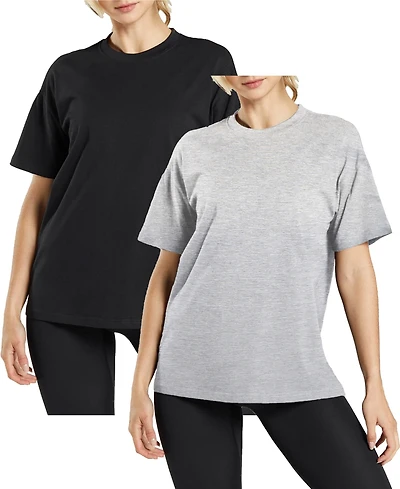 Blue Ice Women's Loose Fit Short Sleeve Crew Neck Solid Tee- Pack