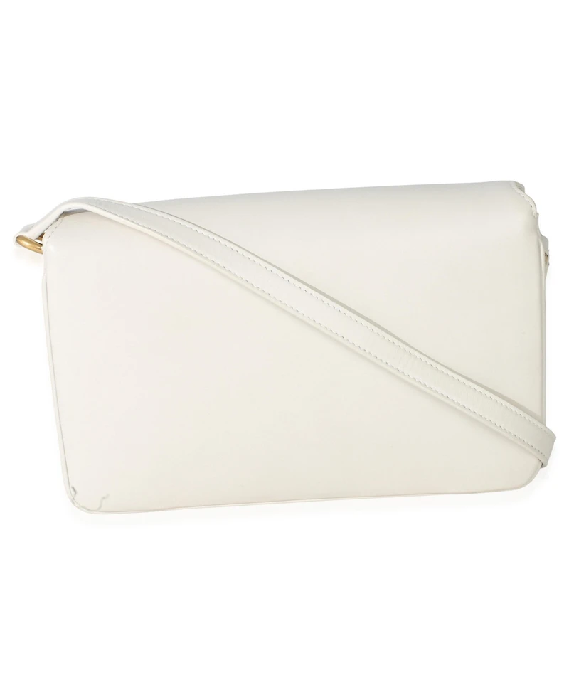 Pre-Owned Saint Laurent Cream Smooth Calfskin Le Maillon Satchel