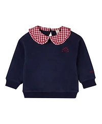 MeMoi Toddler Boys Gingham Ruffled Collar Sweatshirt