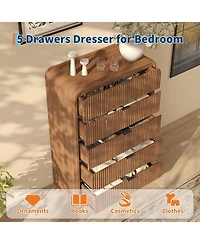 gaomon Modern Fluted Dresser with 5 Drawers