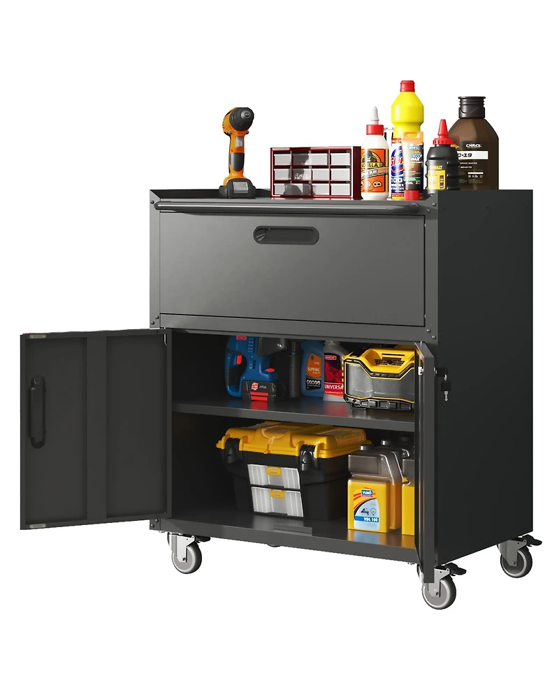 Viyet 35"H Rolling Metal Tool Cabinet